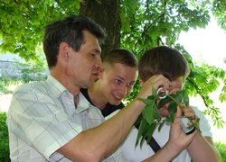 Захисники рослин на практичному занятті в саду