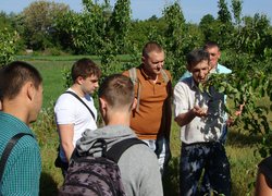 Захисники рослин на практичному занятті в саду