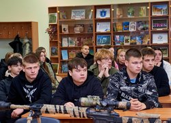 Зустріч студентів Уманського національного університету з представниками штурмової бригади Національної поліції України «Лють»