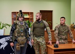 Зустріч студентів Уманського національного університету з представниками штурмової бригади Національної поліції України «Лють»