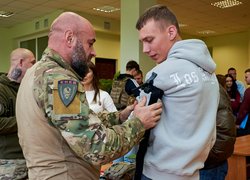 Зустріч студентів Уманського національного університету з представниками штурмової бригади Національної поліції України «Лють»