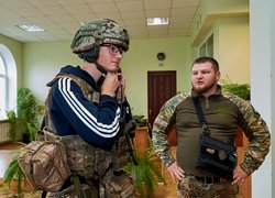 Зустріч студентів Уманського національного університету з представниками штурмової бригади Національної поліції України «Лють»