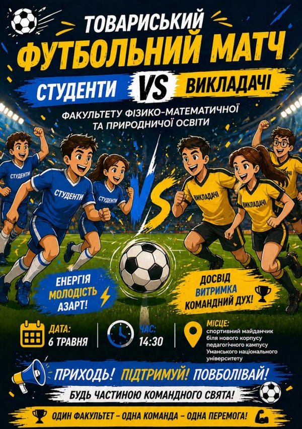 Товариський футбольний матч. Студенти проти викладачів