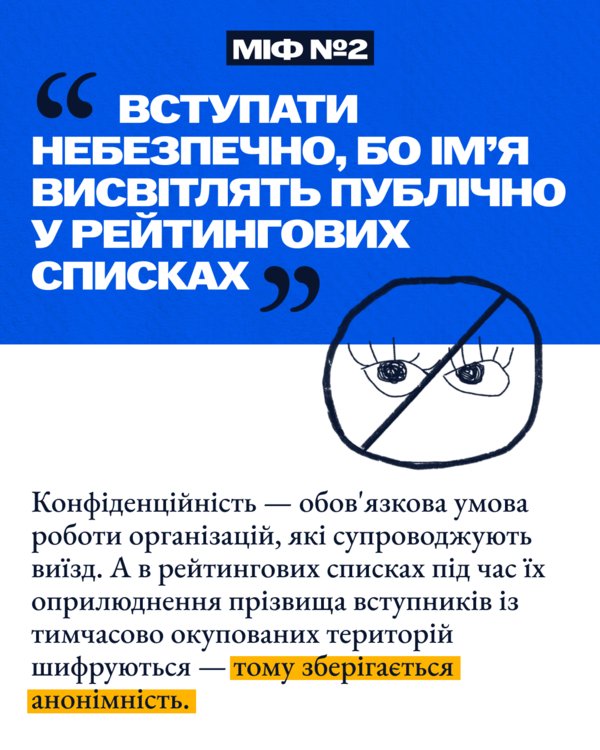 П’ять міфів щодо вступу в Україні для молоді з тимчасово окупованих територій