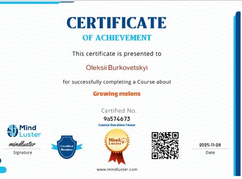 Успішне завершення міжнародного навчального курсу “Growing Melons”