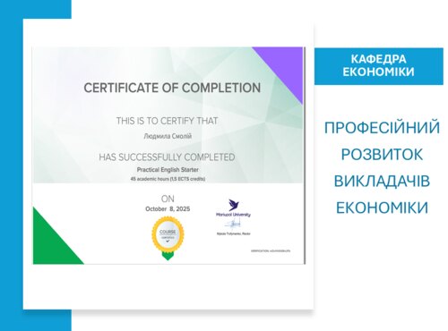 Професійний розвиток викладачів економіки