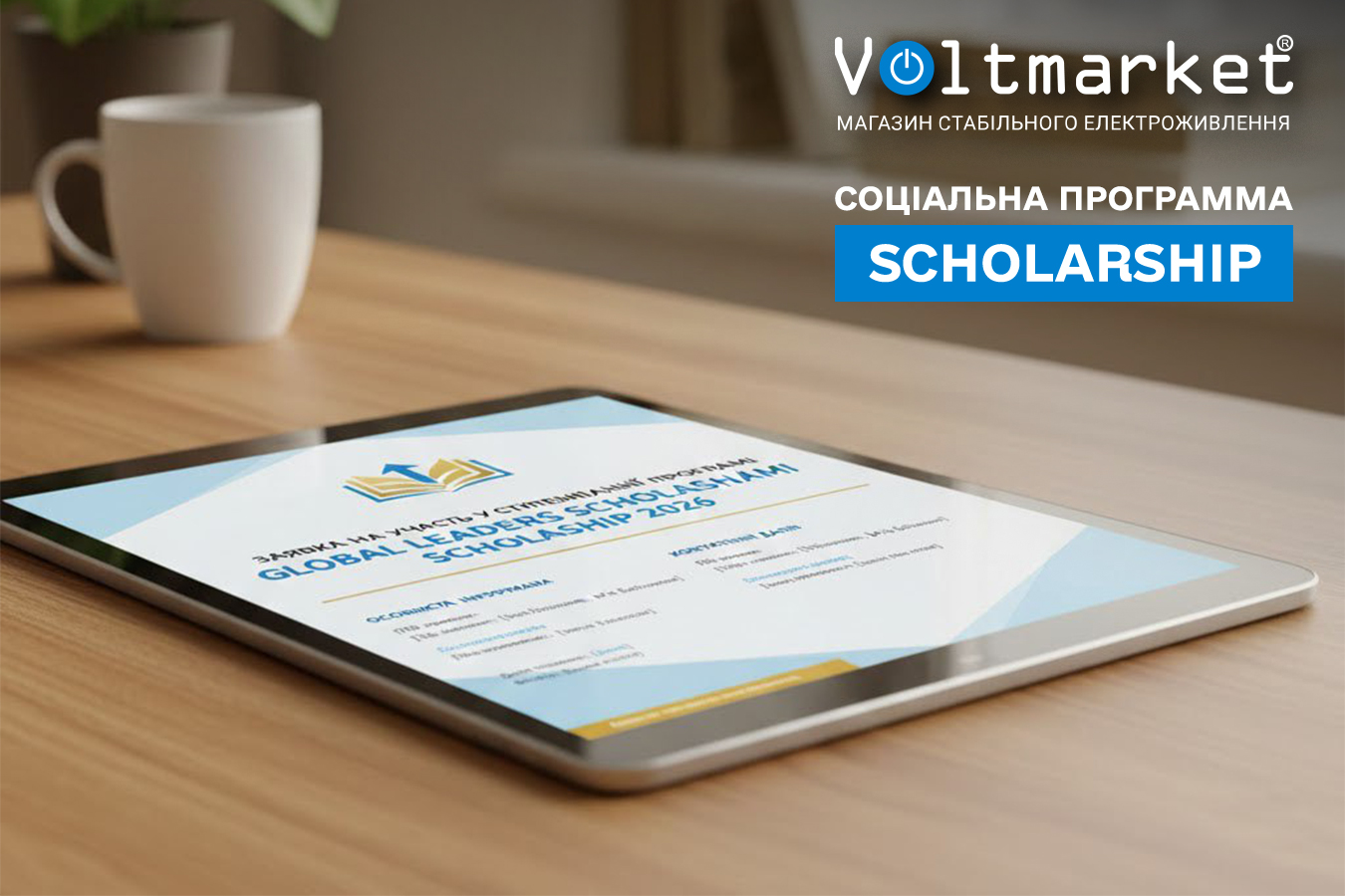 Соціальна програма Scholarship від Voltmarket із грантом 8500 грн!